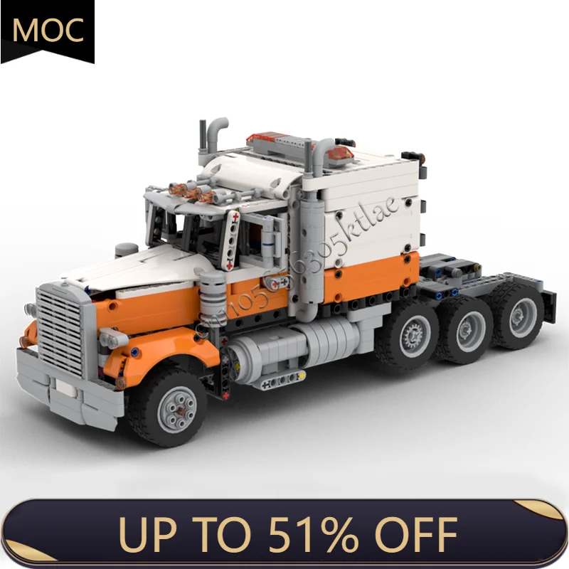 Hot 1303 Parts MOC City Engineering Modified Semi Trailer Truck Model Technology Building Blocks Creative Kids Toy Festival Gift
Hot 1303 Parts MOC City Engineering Modified Semi Trailer Truck Model Technology Building Blocks Creative Kids Toy Festival Gift