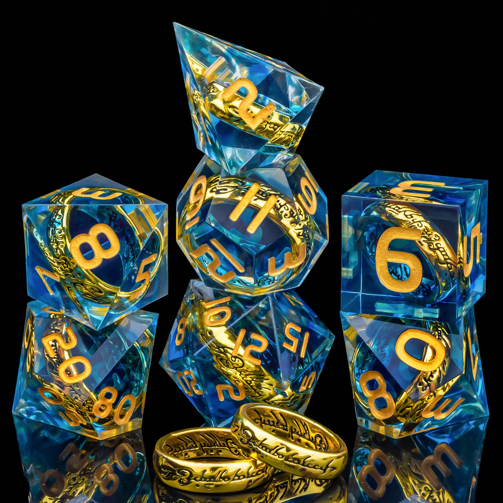 Magic Lord Rings DND Dice Set, Blue Resin LOTR D&D Dice Set for Role Playing Game, 7Pcs Dungeons and Dragons Sharp Edge Dice Set
Magic Lord Rings DND Dice Set, Blue Resin LOTR D&D Dice Set for Role Playing Game, 7Pcs Dungeons and Dragons Sharp Edge Dice Set