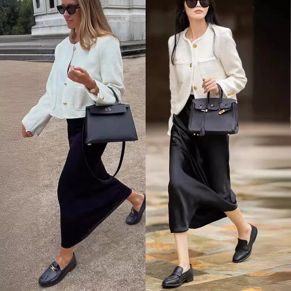 Summer 2024 new women's simple high waist straight tube skirt high silk satin texture midi skirt
Summer 2024 new women's simple high waist straight tube skirt high silk satin texture midi skirt