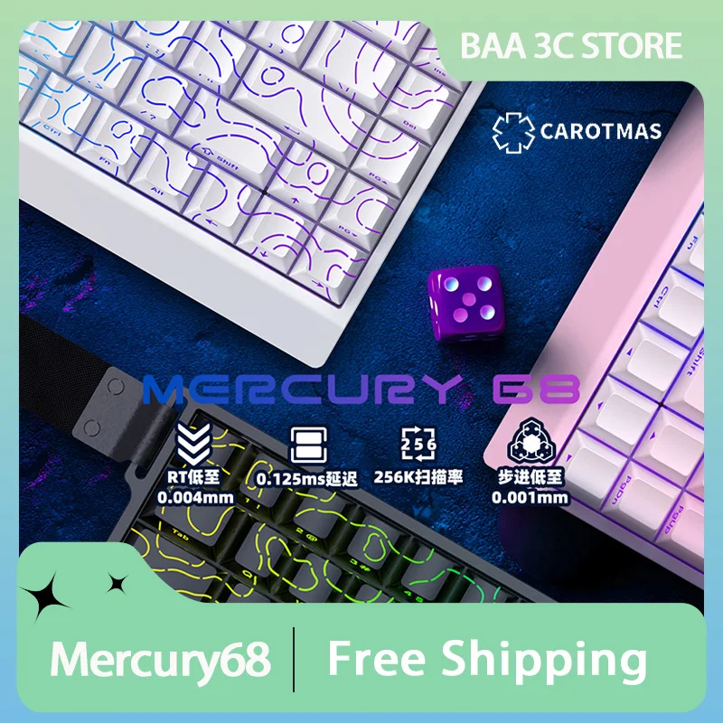 Carotmas Mercury68 Magnetic Switch Gaming Keyboard Hot Swap RT0.004mm 8K Low Delay 68keys Gaming Keyboard Custom PC Accessories
Carotmas Mercury68 Magnetic Switch Gaming Keyboard Hot Swap RT0.004mm 8K Low Delay 68keys Gaming Keyboard Custom PC Accessories