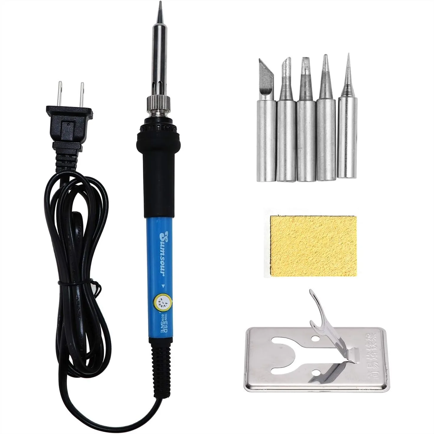 Adjustable Temperature Electric Soldering Iron with 5pcs Tips 60W 110V US Plug for Electronics Repair
Adjustable Temperature Electric Soldering Iron with 5pcs Tips 60W 110V US Plug for Electronics Repair