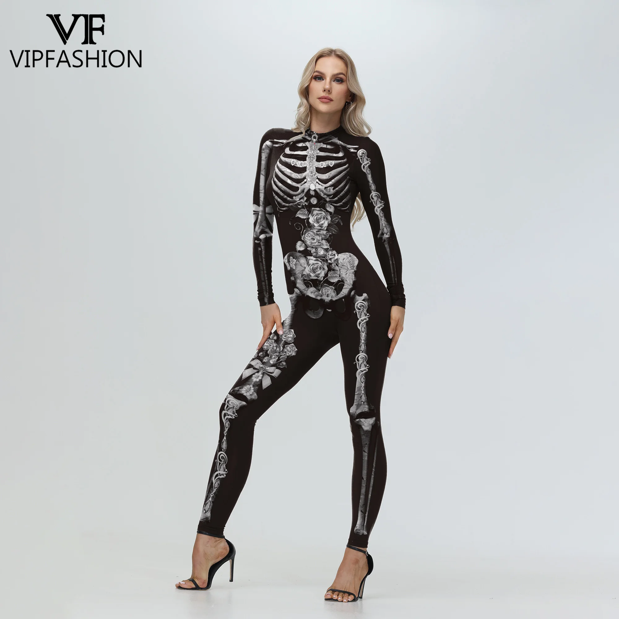 VIP FASHION Women's Skeleton Print Bodysuit Halloween Cosplay Floral Skull Jumpsuit Stage Performance Party Costume Zentai Suit
VIP FASHION Women's Skeleton Print Bodysuit Halloween Cosplay Floral Skull Jumpsuit Stage Performance Party Costume Zentai Suit