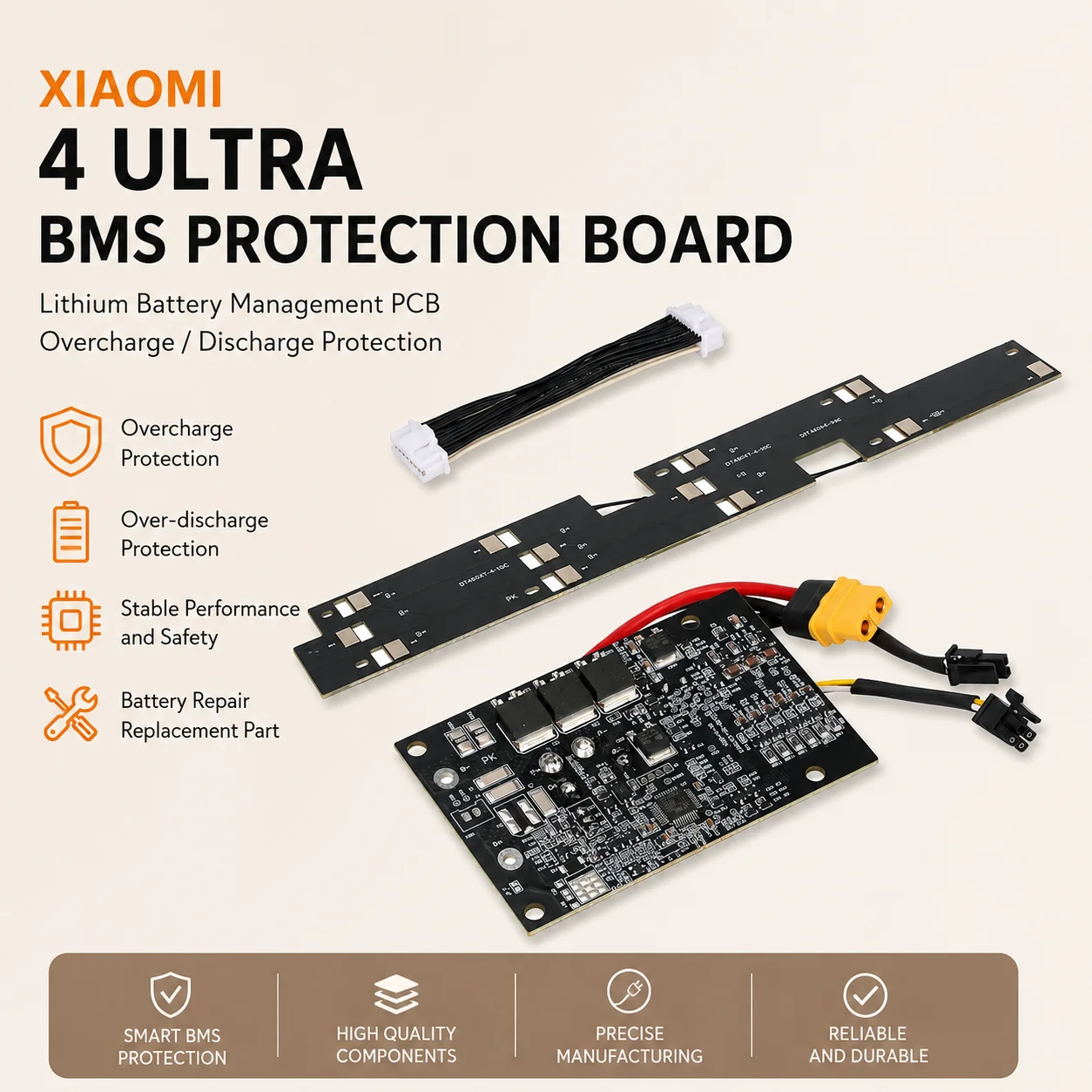 BMS Protection Board for Xiaomi 4 Ultra Electric Scooter Lithium Battery Management PCB Overcharge Discharge Repair Part
BMS Protection Board for Xiaomi 4 Ultra Electric Scooter Lithium Battery Management PCB Overcharge Discharge Repair Part