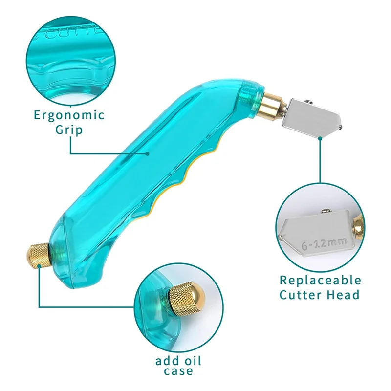 ABKJ-Glass Cutting Tool Kit Includes Blue Oil Feed Glass Cutter With 3 Extra Replacement Head(6Mm-12Mm,12Mm-20Mm) Durable Easy T
ABKJ-Glass Cutting Tool Kit Includes Blue Oil Feed Glass Cutter With 3 Extra Replacement Head(6Mm-12Mm,12Mm-20Mm) Durable Easy T