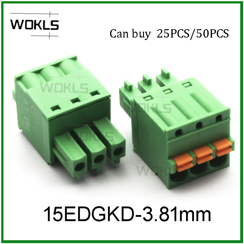 25PCS/50PCS 3.81mm PCB PUG-IN TERMINAL BlOCKS 15EDGKD 3.81 KF2EDGKD EC381V FK-MCP1.5/-ST-3.81
25PCS/50PCS 3.81mm PCB PUG-IN TERMINAL BlOCKS 15EDGKD 3.81 KF2EDGKD EC381V FK-MCP1.5/-ST-3.81