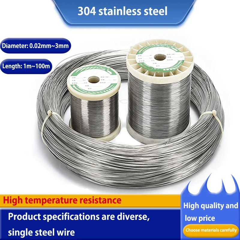 Hot 304 Stainless Wire Diameter 0.02-3.0mm Length 1m/5m/10m/50m/100m 304 Stainless Steel Wire Single Bright
Hot 304 Stainless Wire Diameter 0.02-3.0mm Length 1m/5m/10m/50m/100m 304 Stainless Steel Wire Single Bright