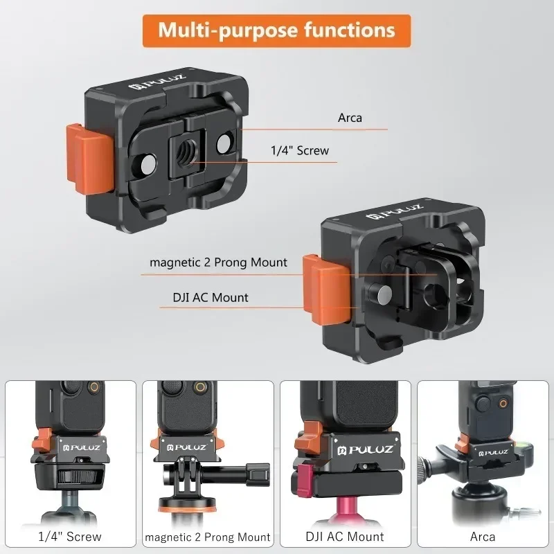 For DJI Osmo Pocket 3 PULUZ Quick Release Mount Adapter
For DJI Osmo Pocket 3 PULUZ Quick Release Mount Adapter