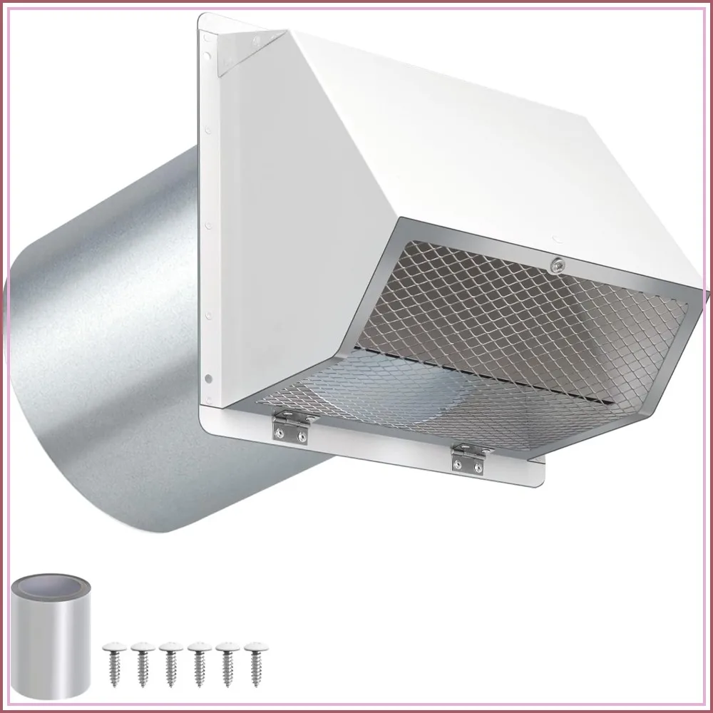 10" Hooded Wall Vent with Screen and Damper, Outdoor Wall Mount Exhaust Vent Cover Cap, Dryer Vent Hood for HVAC Duct, Kitchen Range Hood, House and Industrial Use, White
10" Hooded Wall Vent with Screen and Damper, Outdoor Wall Mount Exhaust Vent Cover Cap, Dryer Vent Hood for HVAC Duct, Kitchen Range Hood, House and Industrial Use, White
