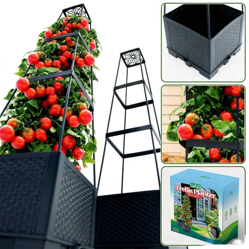 Кашпо для томатов с опорой для вьющихся растений, 44,8 дюйма, трапециевидное, с автополивом, для вьющихся растений, специальное для двора и балкона
Кашпо для томатов с опорой для вьющихся растений, 44,8 дюйма, трапециевидное, с автополивом, для вьющихся растений, специальное для двора и балкона