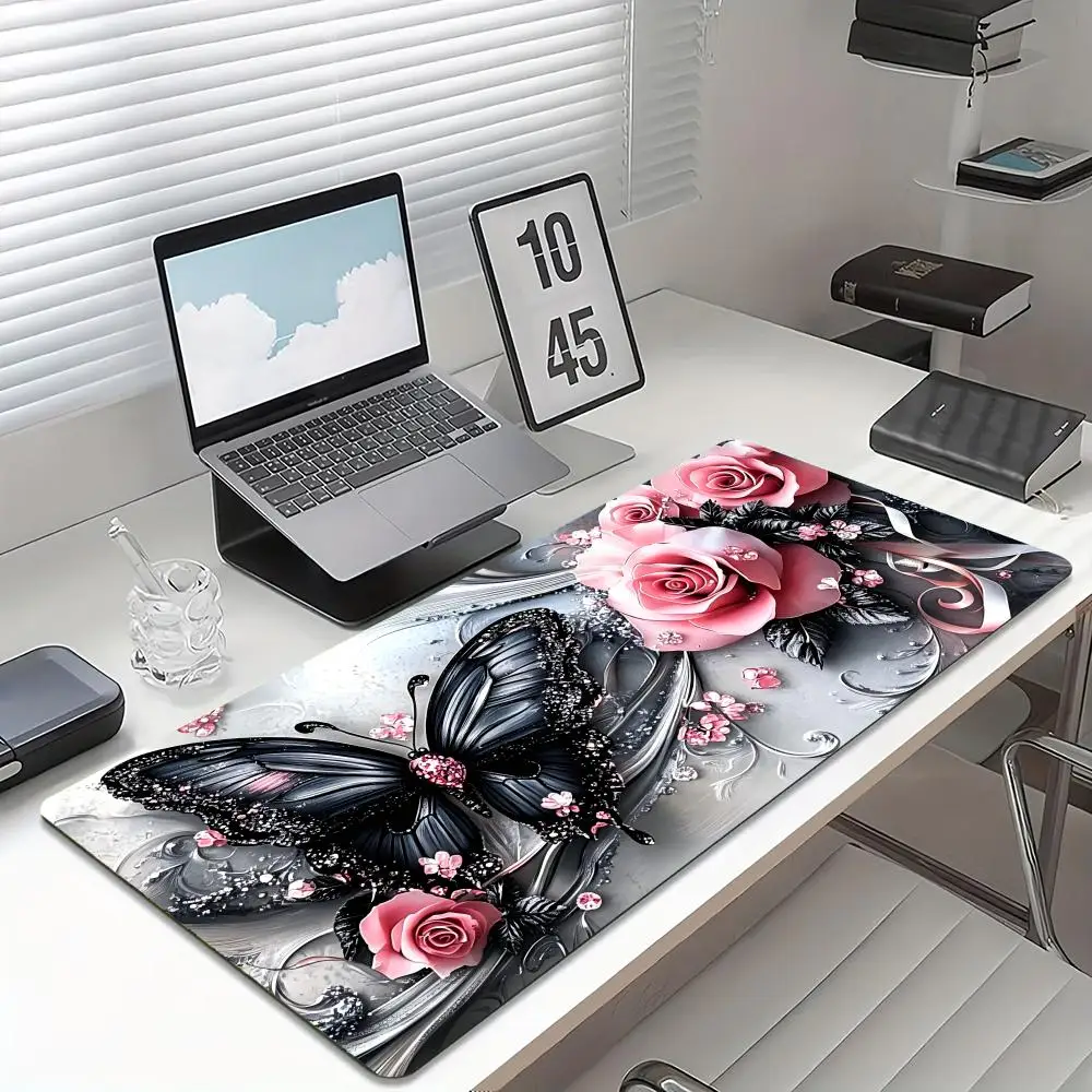 Pink Rose Black Butterfly Large Desk Mat Non Slip Stitched Edge Aesthetic Gaming Mouse Pad for Laptop Office Gaming
Pink Rose Black Butterfly Large Desk Mat Non Slip Stitched Edge Aesthetic Gaming Mouse Pad for Laptop Office Gaming