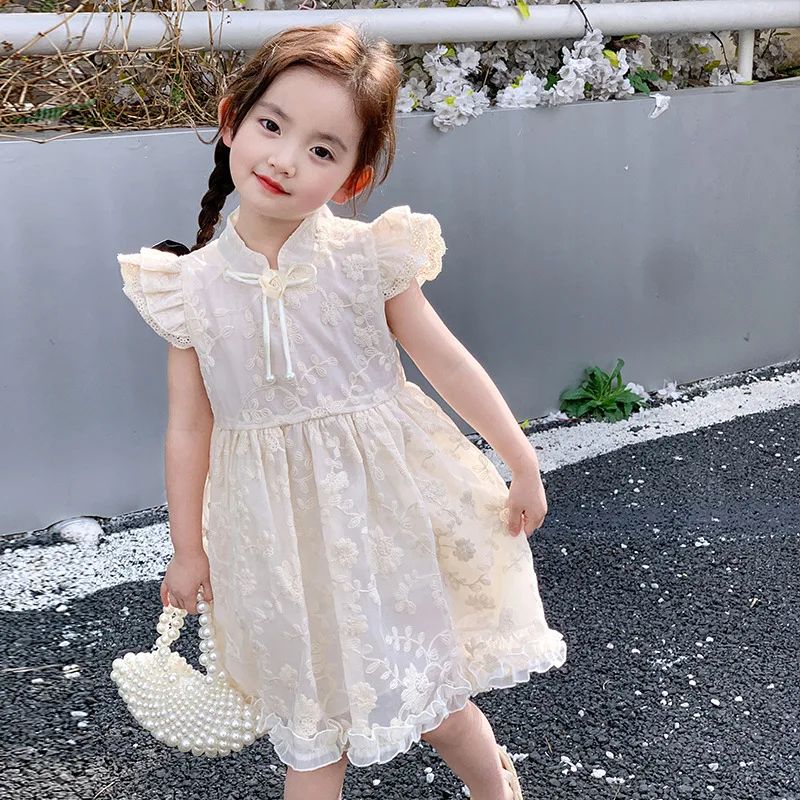 Girls' Dress2024Summer New Western Style Little Girl Floral New Chinese Cheongsam Dress Children's Princess Dress
Girls' Dress2024Summer New Western Style Little Girl Floral New Chinese Cheongsam Dress Children's Princess Dress
