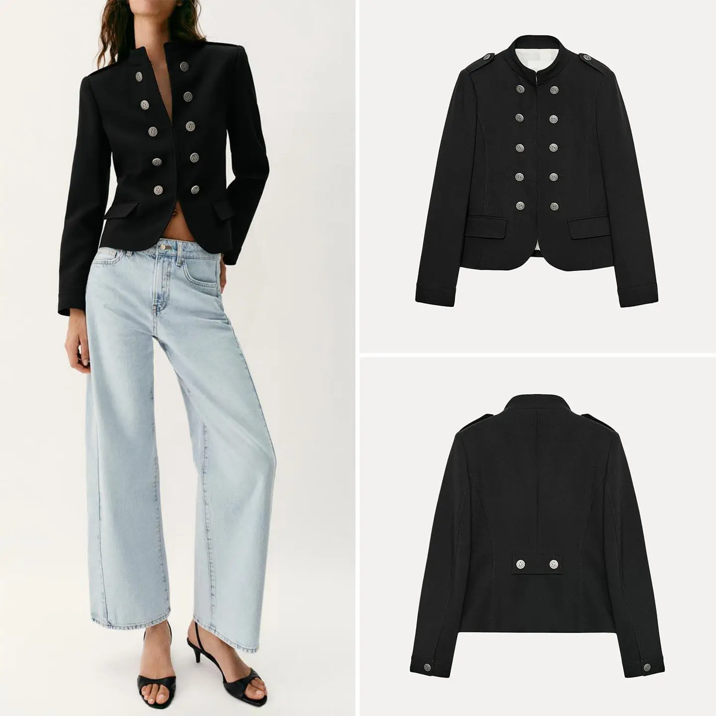 Fashionable Long Sleeve Tailored Jacket with Shoulder Pads Stand Collar Women's Slim Fit Outerwear Stylish Summer Look Zadata...
Fashionable Long Sleeve Tailored Jacket with Shoulder Pads Stand Collar Women's Slim Fit Outerwear Stylish Summer Look Zadata...