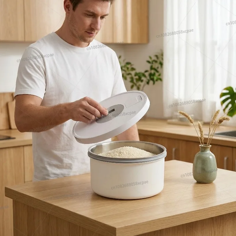 Stainless Steel Vacuum-sealed Grain Storage Box with LED Display, Large Capacity, Good Sealing, Waterproof
Stainless Steel Vacuum-sealed Grain Storage Box with LED Display, Large Capacity, Good Sealing, Waterproof