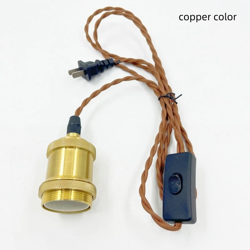 E27 Lamp Base Twists Cable Wire Button Switch Wire Vintage E27 Socket Lamp Holder Handmade Lampshade for Wall Lamp Ceiling Light
E27 Lamp Base Twists Cable Wire Button Switch Wire Vintage E27 Socket Lamp Holder Handmade Lampshade for Wall Lamp Ceiling Light