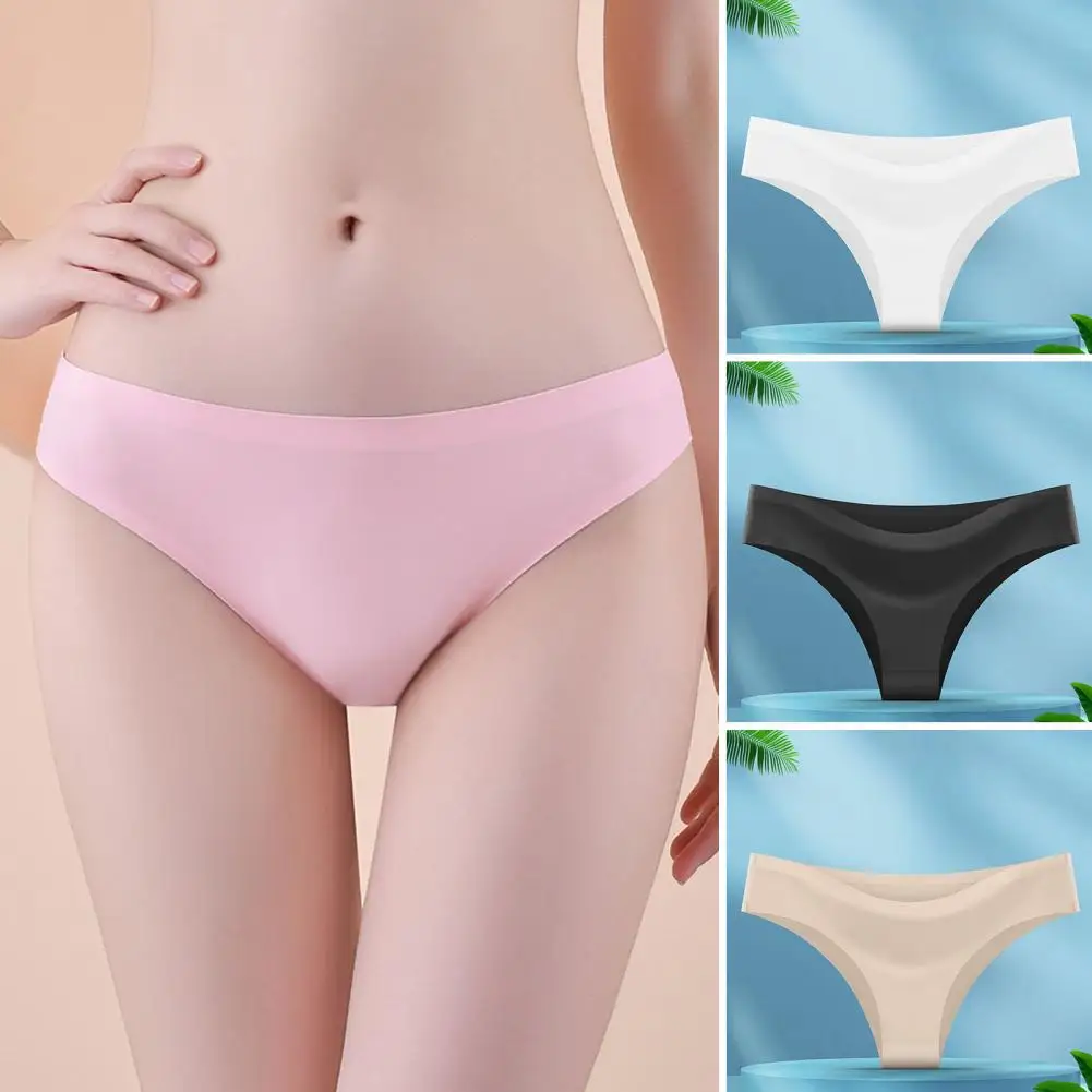 Seamless Ice Silk Panties Women's Seamless Ice Silk Mid Waist Panties Breathable Solid Color Underwear for Sports Casual Wear
Seamless Ice Silk Panties Women's Seamless Ice Silk Mid Waist Panties Breathable Solid Color Underwear for Sports Casual Wear