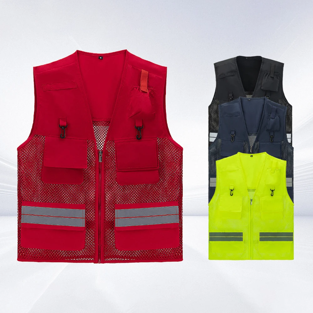 Multi Pocket Mesh Vest Safety Vests for Night Cycling Volunteer Photography Fishing High Visibility Breathable Vest
Multi Pocket Mesh Vest Safety Vests for Night Cycling Volunteer Photography Fishing High Visibility Breathable Vest