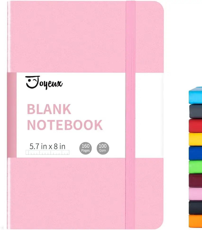 A5 Hardcover Notebook, 160 Pages 100gsm Thick Paper, 5.7" x 8", Pink
A5 Hardcover Notebook, 160 Pages 100gsm Thick Paper, 5.7" x 8", Pink