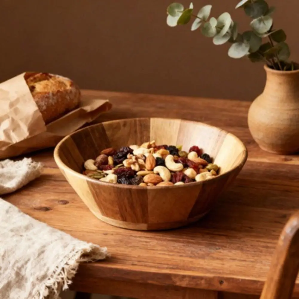 Acacia Wood Large Angled Serving Bowl, Natural Finish
Acacia Wood Large Angled Serving Bowl, Natural Finish