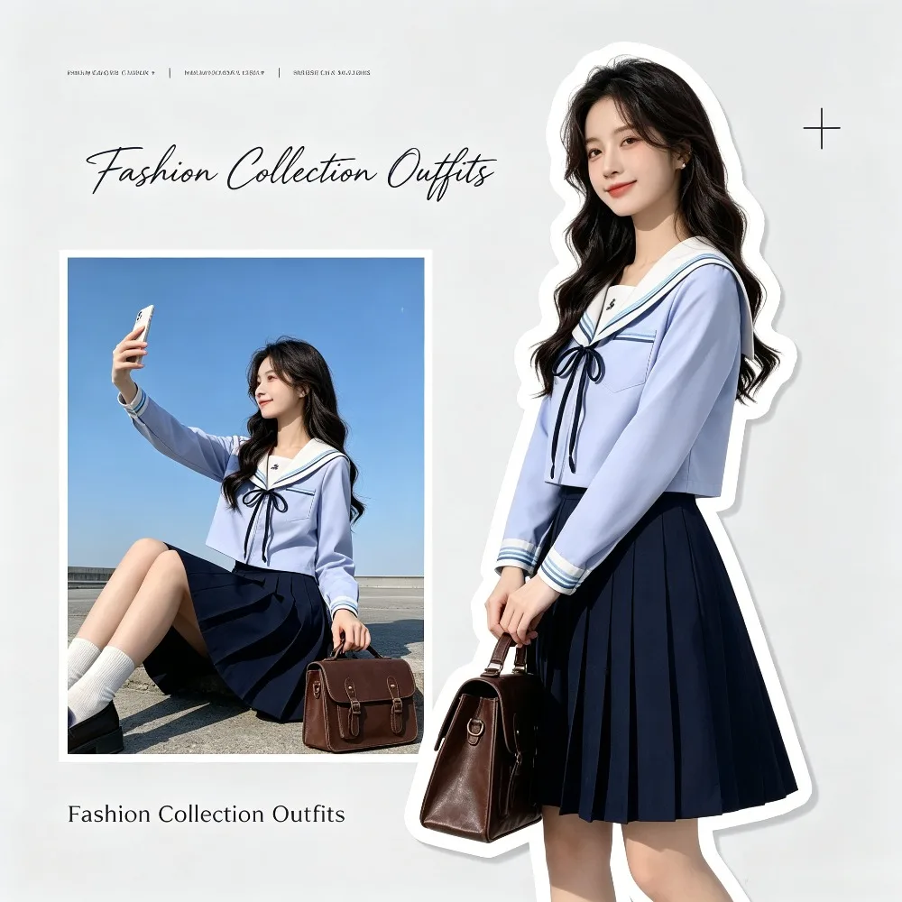 Women's Stylish Japanese JK School Uniform Set, Short‑Sleeve Top&High‑Waist Pleated Short Skirt for Campus Daily Casual Wear
Women's Stylish Japanese JK School Uniform Set, Short‑Sleeve Top&High‑Waist Pleated Short Skirt for Campus Daily Casual Wear