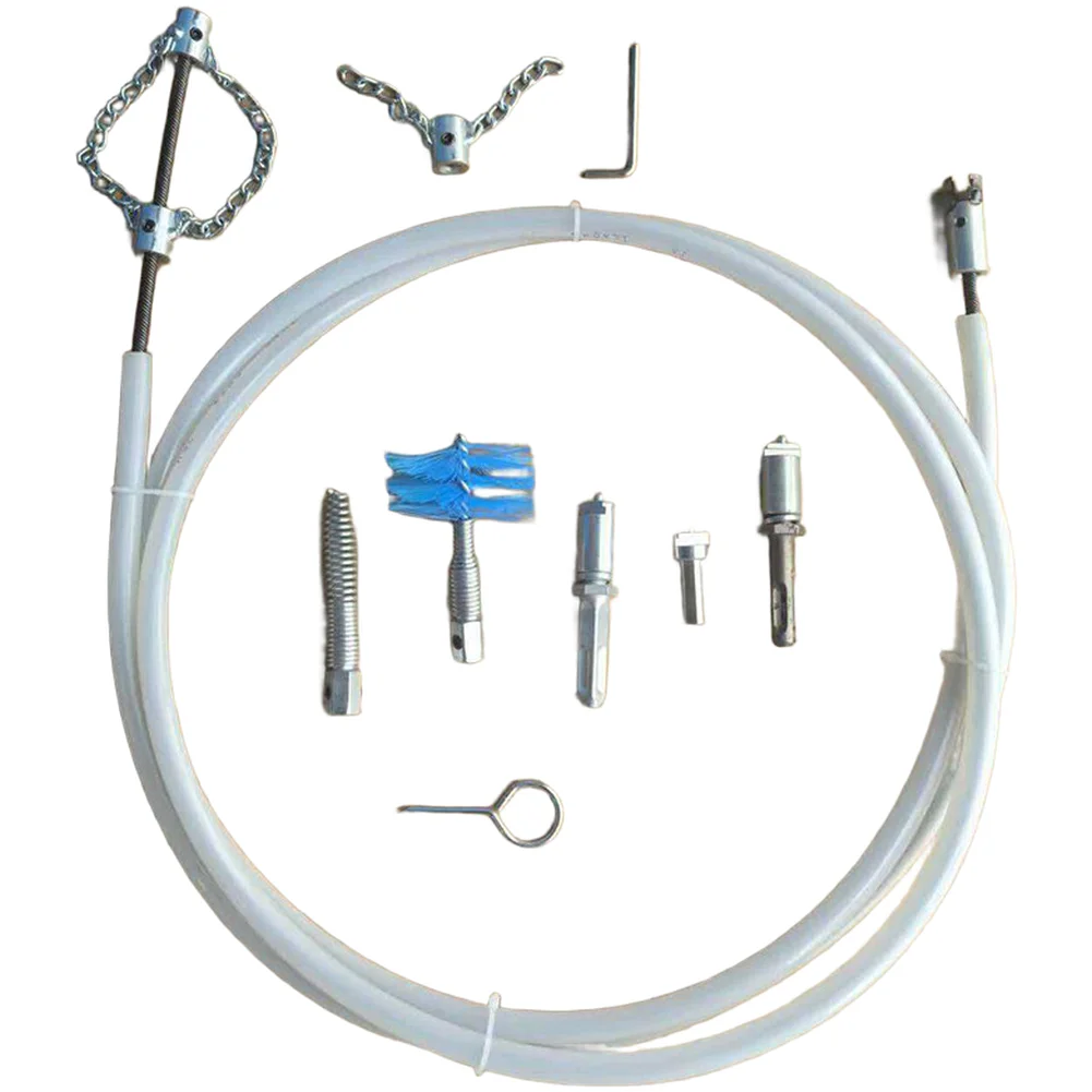 White Steel Hose Kit for Drain Cleaning with 9 Accessories Designed for Toilet Sink Shower Pipe Clog Removal 5m 10m 15m Sizes
White Steel Hose Kit for Drain Cleaning with 9 Accessories Designed for Toilet Sink Shower Pipe Clog Removal 5m 10m 15m Sizes