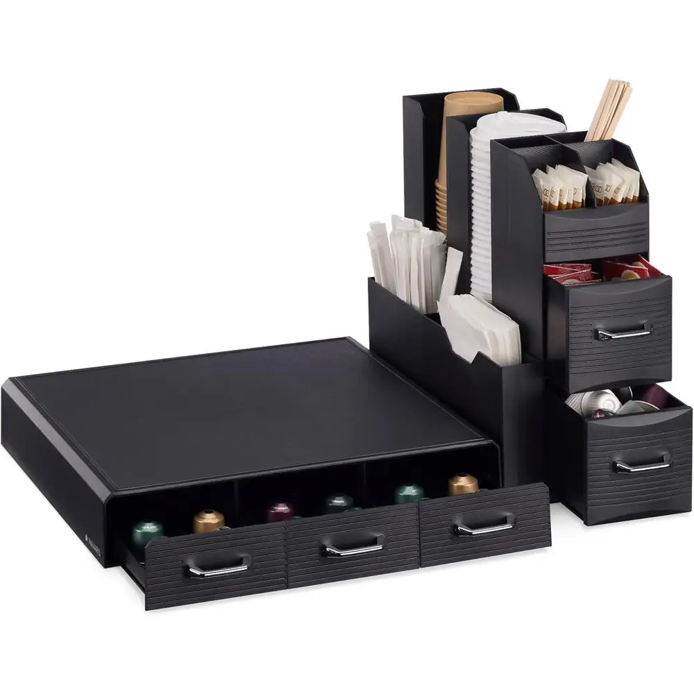 3-Compartment Coffee Holder Organizer - Storage Box for Coffee Accessories - Fits Most Single Serve Sizes - Black
3-Compartment Coffee Holder Organizer - Storage Box for Coffee Accessories - Fits Most Single Serve Sizes - Black