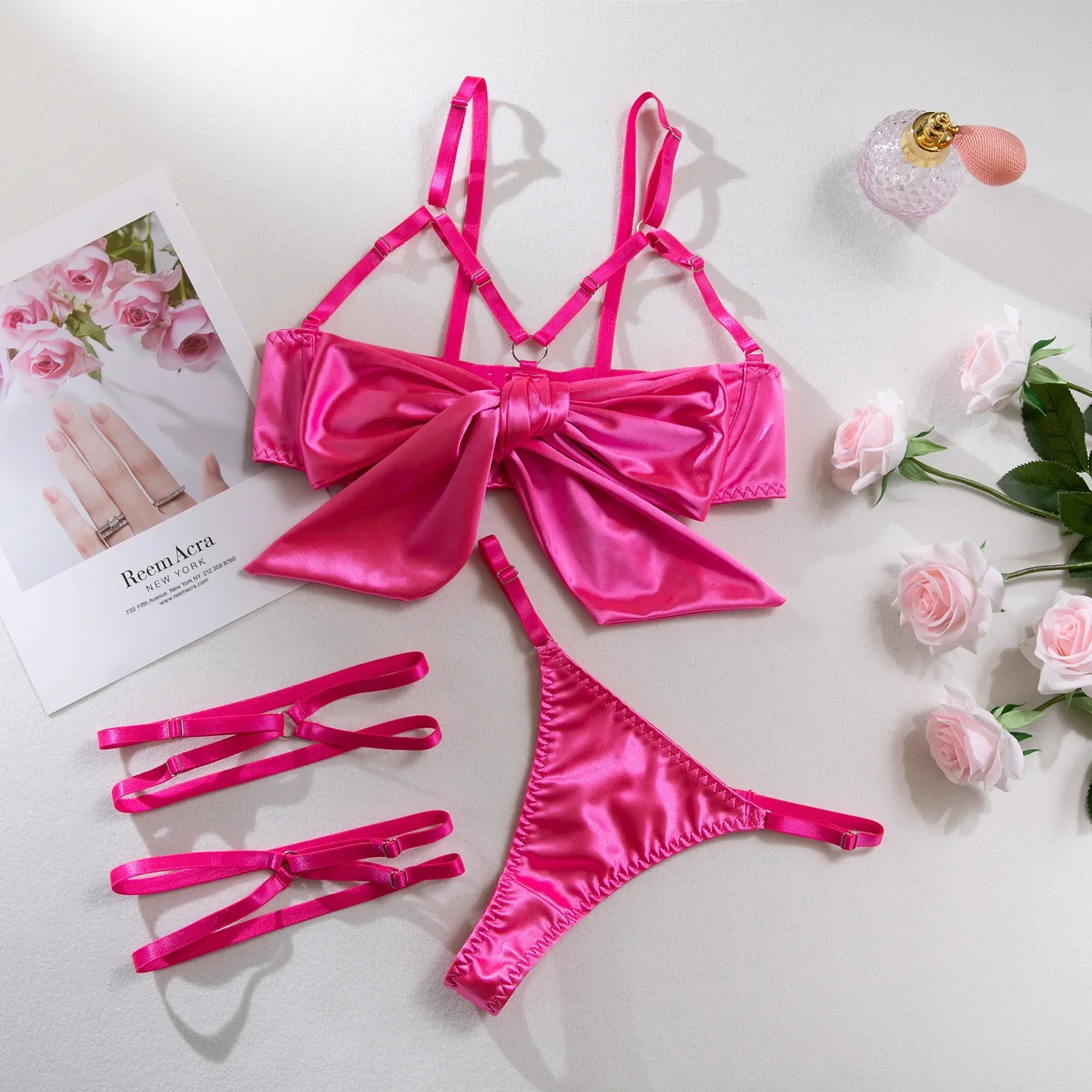 Sexy Solid Stain Lingerie Set Women's Hollow Out Bow Lace Up Exotic Apparel Suit Pure Desire Style Uniform Underwear Bra & Brief
Sexy Solid Stain Lingerie Set Women's Hollow Out Bow Lace Up Exotic Apparel Suit Pure Desire Style Uniform Underwear Bra & Brief