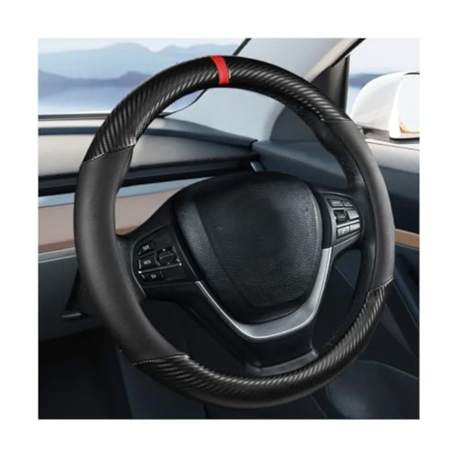 Carbon Fiber Car Steering Wheel Cover Leather Breathable Automotive Wheel Protector 15 Inch Anti-Slip Vehicle Interior Steering
Carbon Fiber Car Steering Wheel Cover Leather Breathable Automotive Wheel Protector 15 Inch Anti-Slip Vehicle Interior Steering