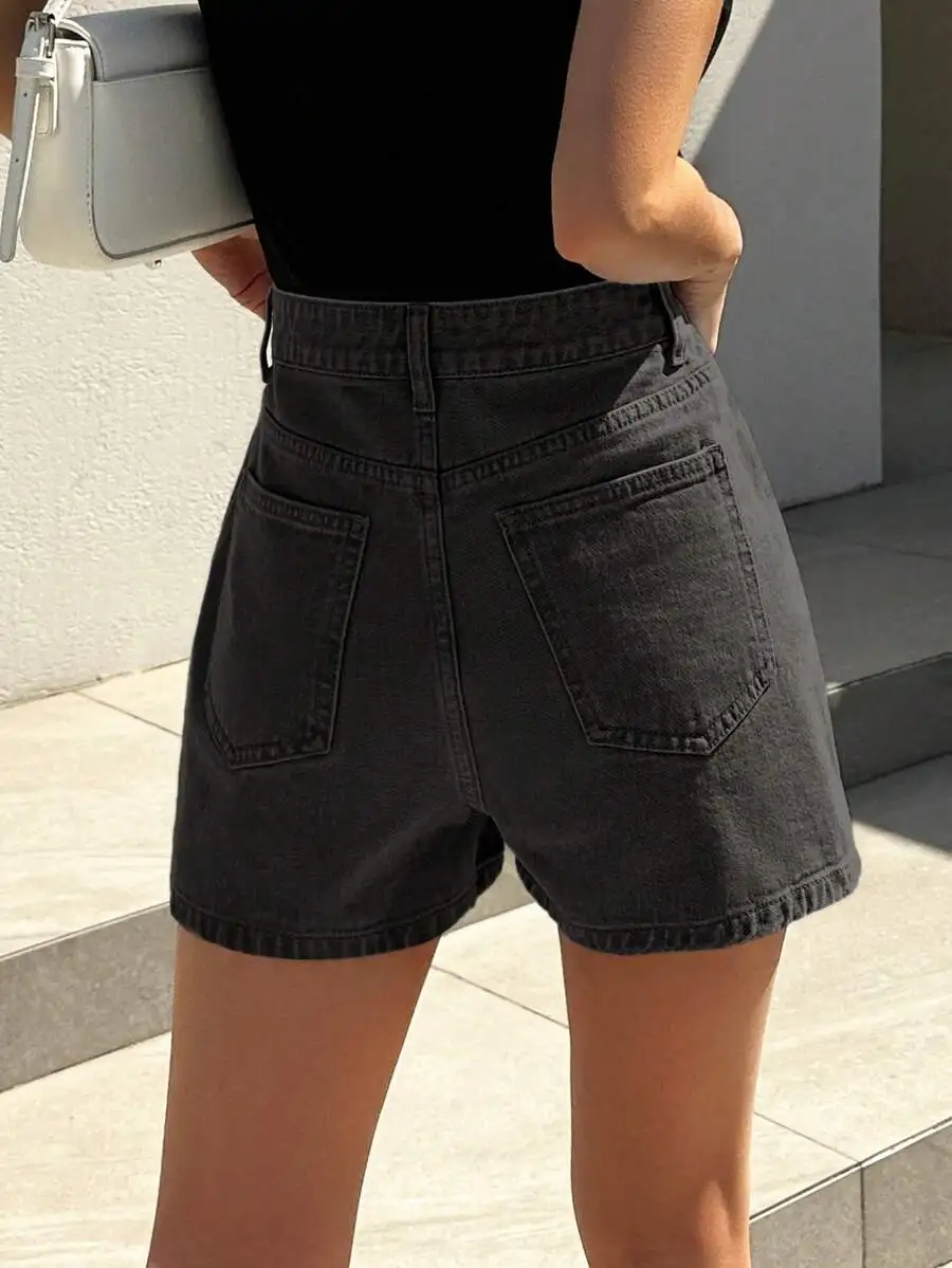 Womens Casual Denim Shorts With Slit Hem High Waist Summer
Womens Casual Denim Shorts With Slit Hem High Waist Summer