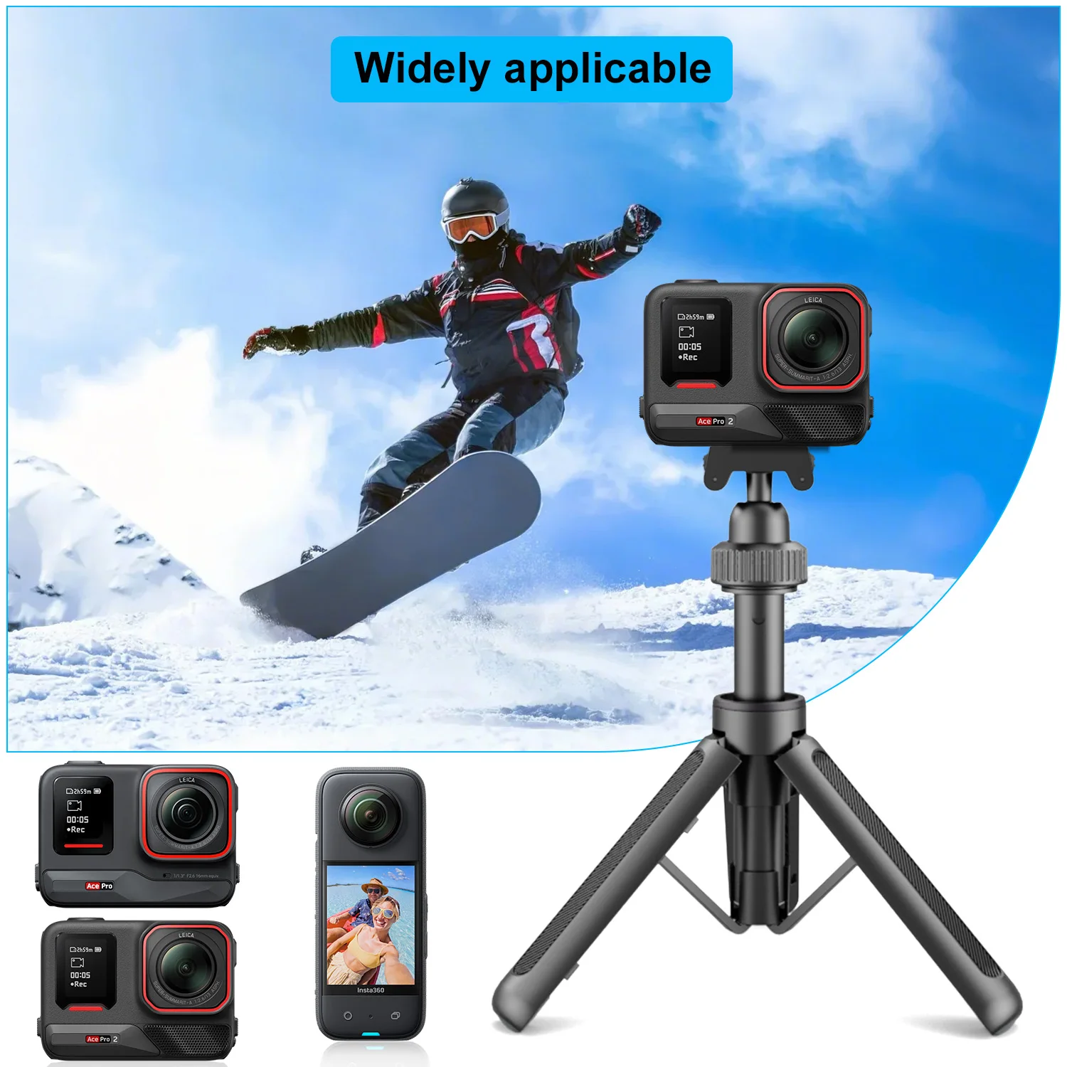Desiontal All-in-One Tripod for Insta360 Ace/Ace Pro | Tripod + Selfie Stick + Magic Arm, Universal 1/4" Mount
Desiontal All-in-One Tripod for Insta360 Ace/Ace Pro | Tripod + Selfie Stick + Magic Arm, Universal 1/4" Mount