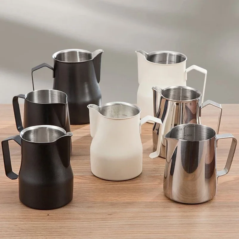 304 Stainless Steel Scale Mouth Latte Steam Coffee Milk Bubble Pot Beating Cylinder Crane Paint Process Kitchen Cafe Accessories
304 Stainless Steel Scale Mouth Latte Steam Coffee Milk Bubble Pot Beating Cylinder Crane Paint Process Kitchen Cafe Accessories