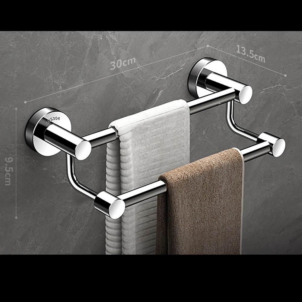 Minimalist No Drill Double Towel Rack Stainless Steel for Bathroom Storage 30cm 40cm Silver Contemporary Style
Minimalist No Drill Double Towel Rack Stainless Steel for Bathroom Storage 30cm 40cm Silver Contemporary Style