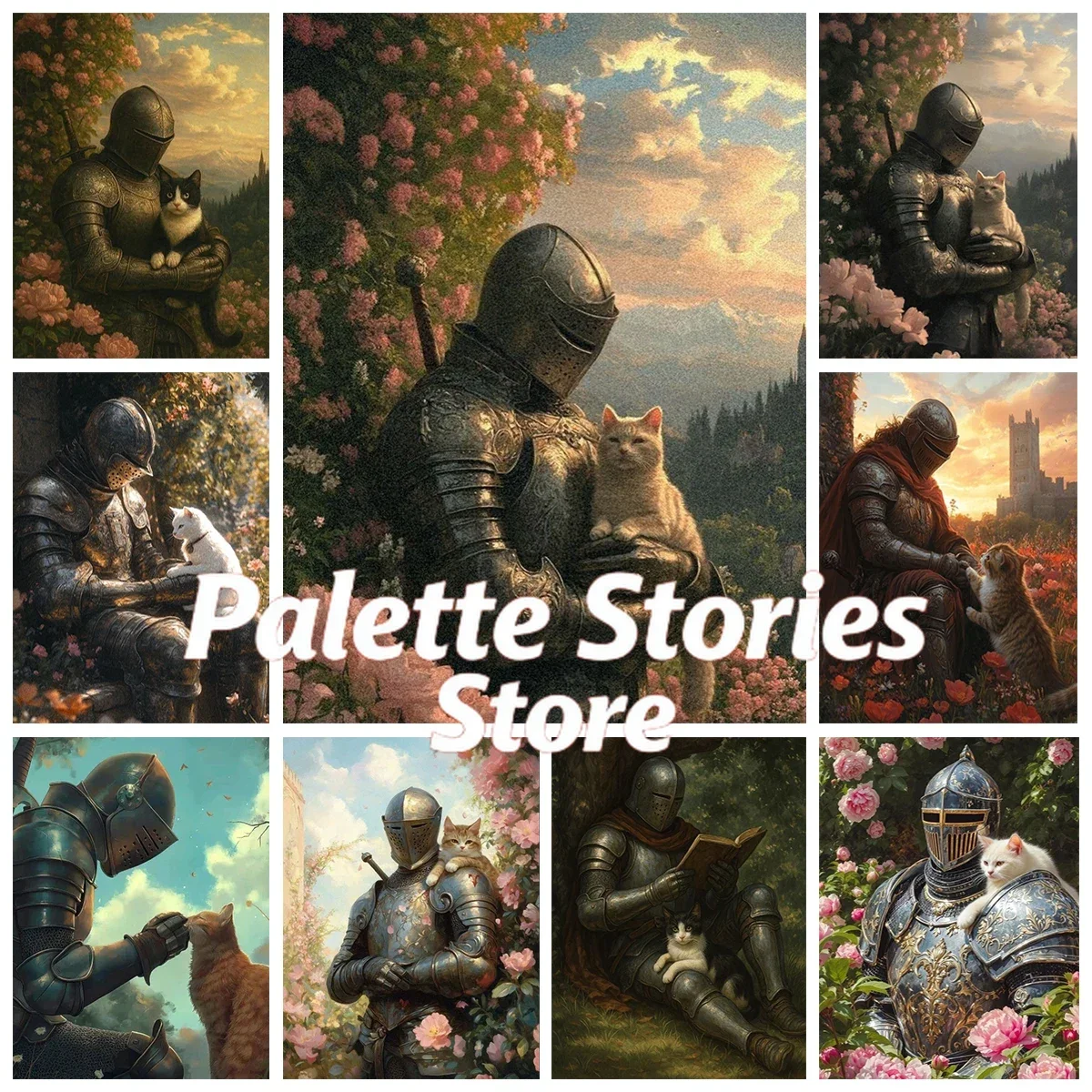 1PC frameless Knight and Cat DIY Digital Oil Painting Family Friends Party Hand-painted Theme Home Wall Decoration Birthday Gif
1PC frameless Knight and Cat DIY Digital Oil Painting Family Friends Party Hand-painted Theme Home Wall Decoration Birthday Gif