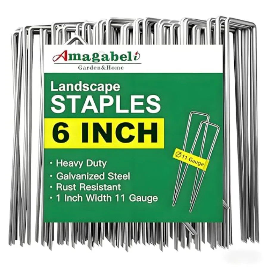 AMAGABELI 0 Pack Galvanized Landscape Staples 11 Gauge Anti-Rust Heavy Duty Garden Stakes Plant Cover Spikes U-Shaped Sod Pins
AMAGABELI 0 Pack Galvanized Landscape Staples 11 Gauge Anti-Rust Heavy Duty Garden Stakes Plant Cover Spikes U-Shaped Sod Pins
