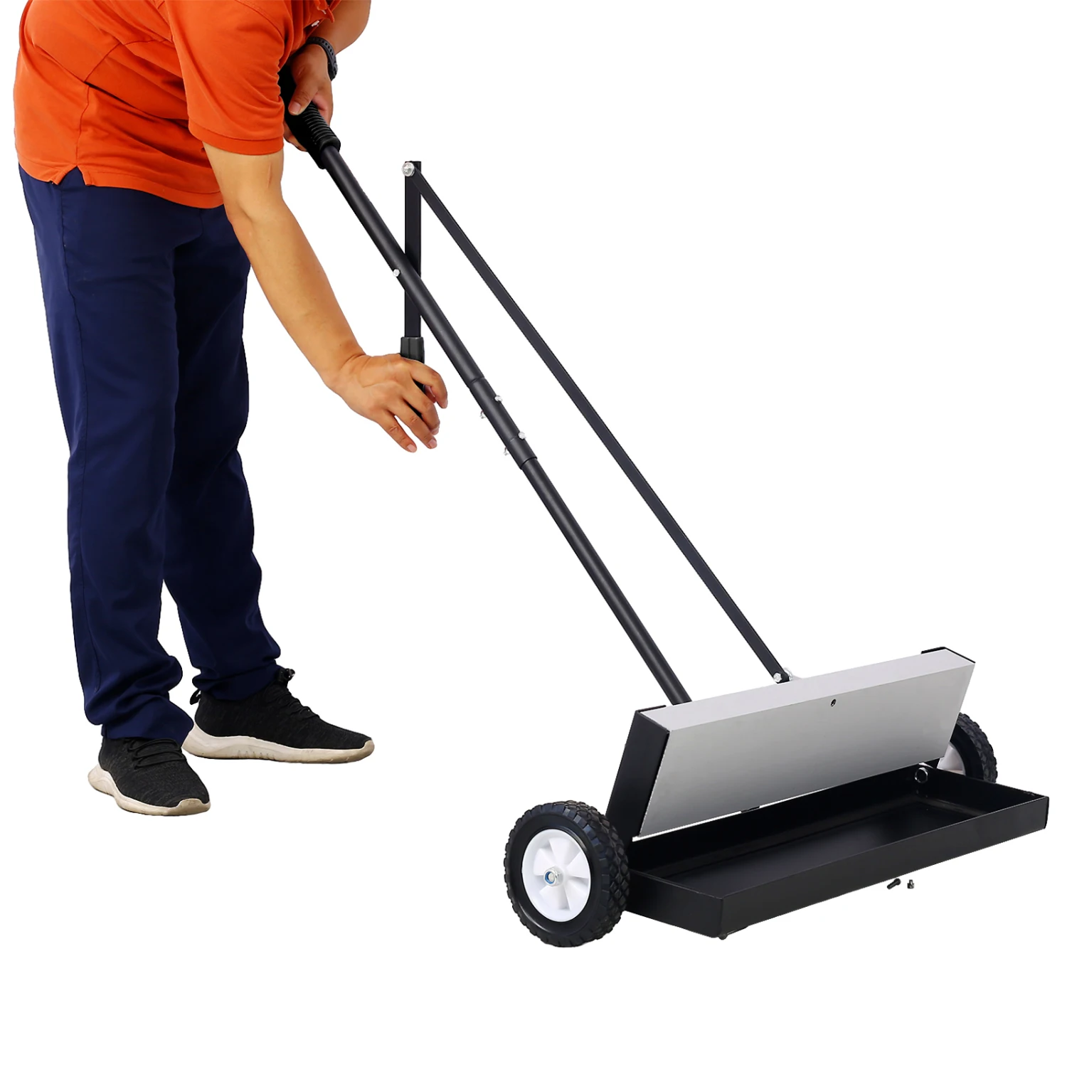 24'' Rolling Magnetic Pick-Up Sweeper, Heavy Duty Push-Type with Release, for Nails Needles Screws Collection,100 Pound Capacity
24'' Rolling Magnetic Pick-Up Sweeper, Heavy Duty Push-Type with Release, for Nails Needles Screws Collection,100 Pound Capacity