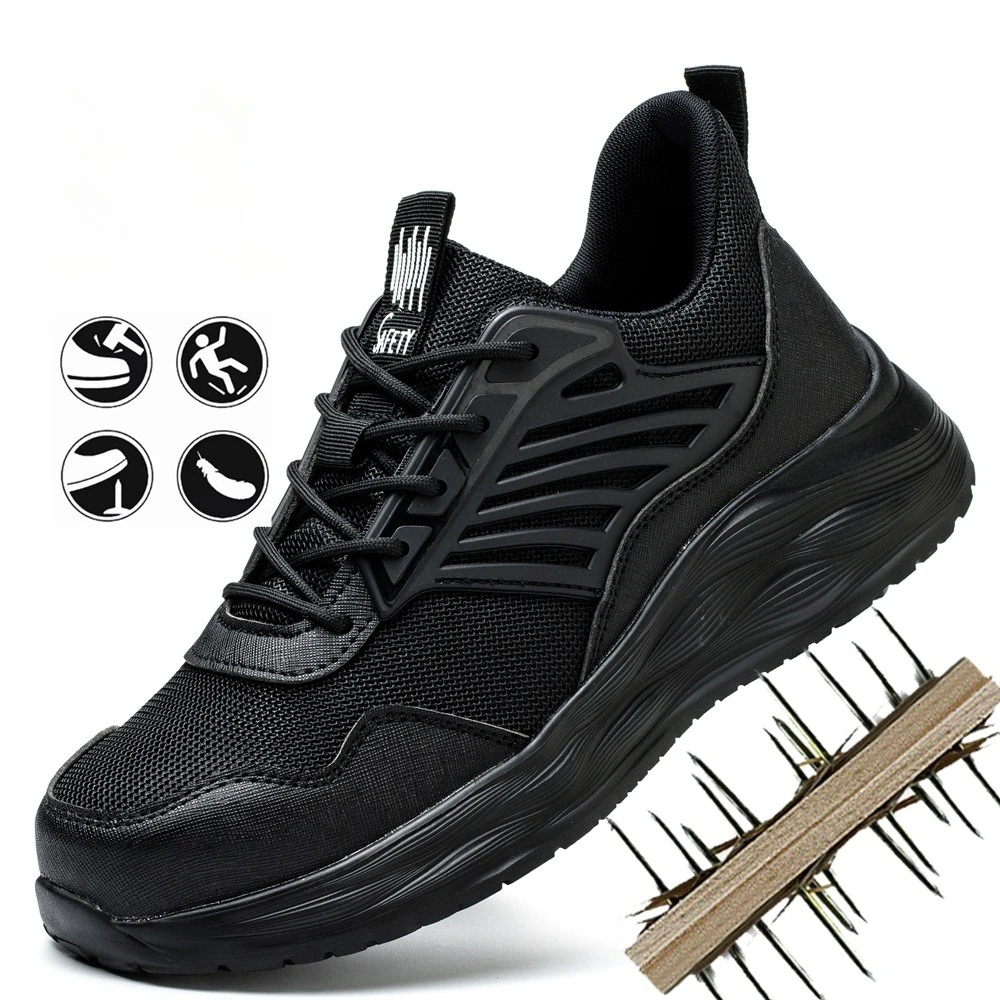 Men's Waterproof Steel Toe Shoes Safety Shoes Anti Compression Anti Puncture Comfortable Protection Pure Black Work Shoes
Men's Waterproof Steel Toe Shoes Safety Shoes Anti Compression Anti Puncture Comfortable Protection Pure Black Work Shoes