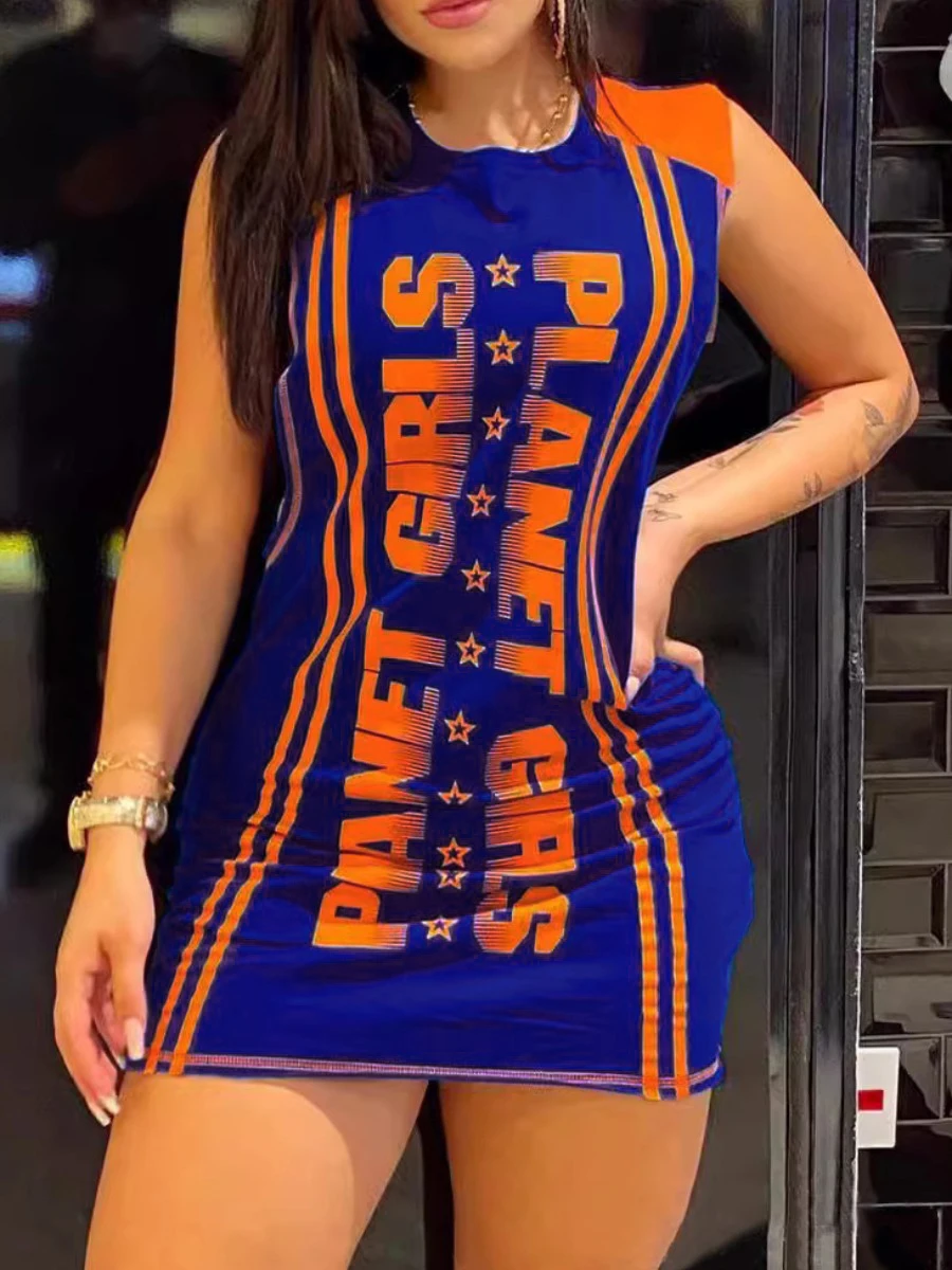 LW Star Letter Print Striped Dress Women Casual Mixed Print Sleeveless Round Neck Knee Length Dresses Summer Sporty Dress
LW Star Letter Print Striped Dress Women Casual Mixed Print Sleeveless Round Neck Knee Length Dresses Summer Sporty Dress