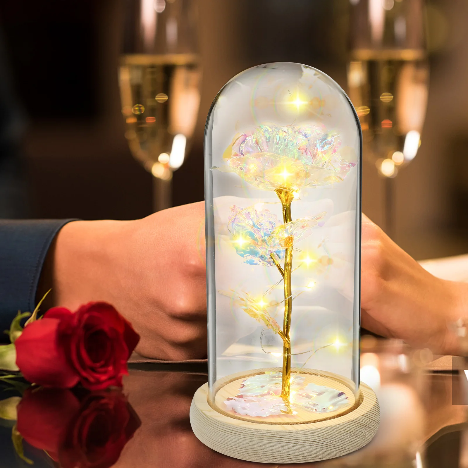 Rose LED Light String Valentines Day Gift Women Romantic Home Wedding Party Decoration Enchanted Rose 
Rose LED Light String Valentines Day Gift Women Romantic Home Wedding Party Decoration Enchanted Rose
