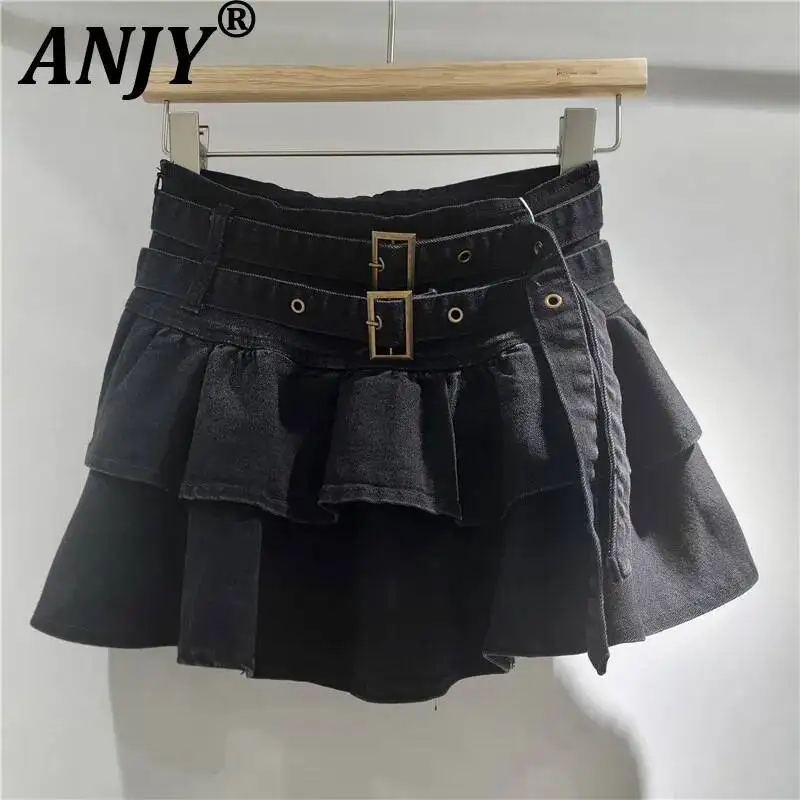 ANJY Spring Summer New Women American Style Retro Denim Layered Skirt Fashion Sashes Design Hot Girl A-line Short Skirts A25599
ANJY Spring Summer New Women American Style Retro Denim Layered Skirt Fashion Sashes Design Hot Girl A-line Short Skirts A25599
