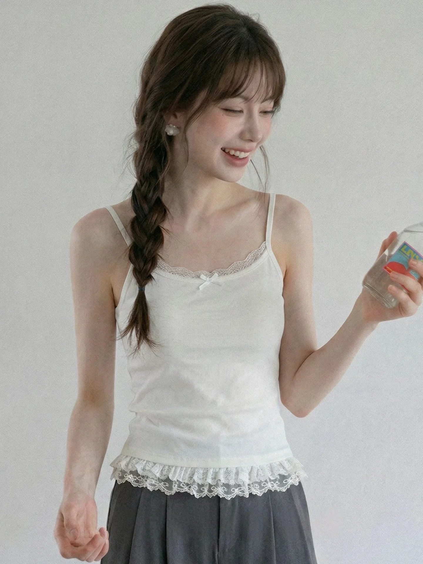 Women's Slim Fit Cotton Lace Trim Halter Neck Tank Top Sleeveless Base Layer Shirt Knot Spring Autumn Large Size
Women's Slim Fit Cotton Lace Trim Halter Neck Tank Top Sleeveless Base Layer Shirt Knot Spring Autumn Large Size