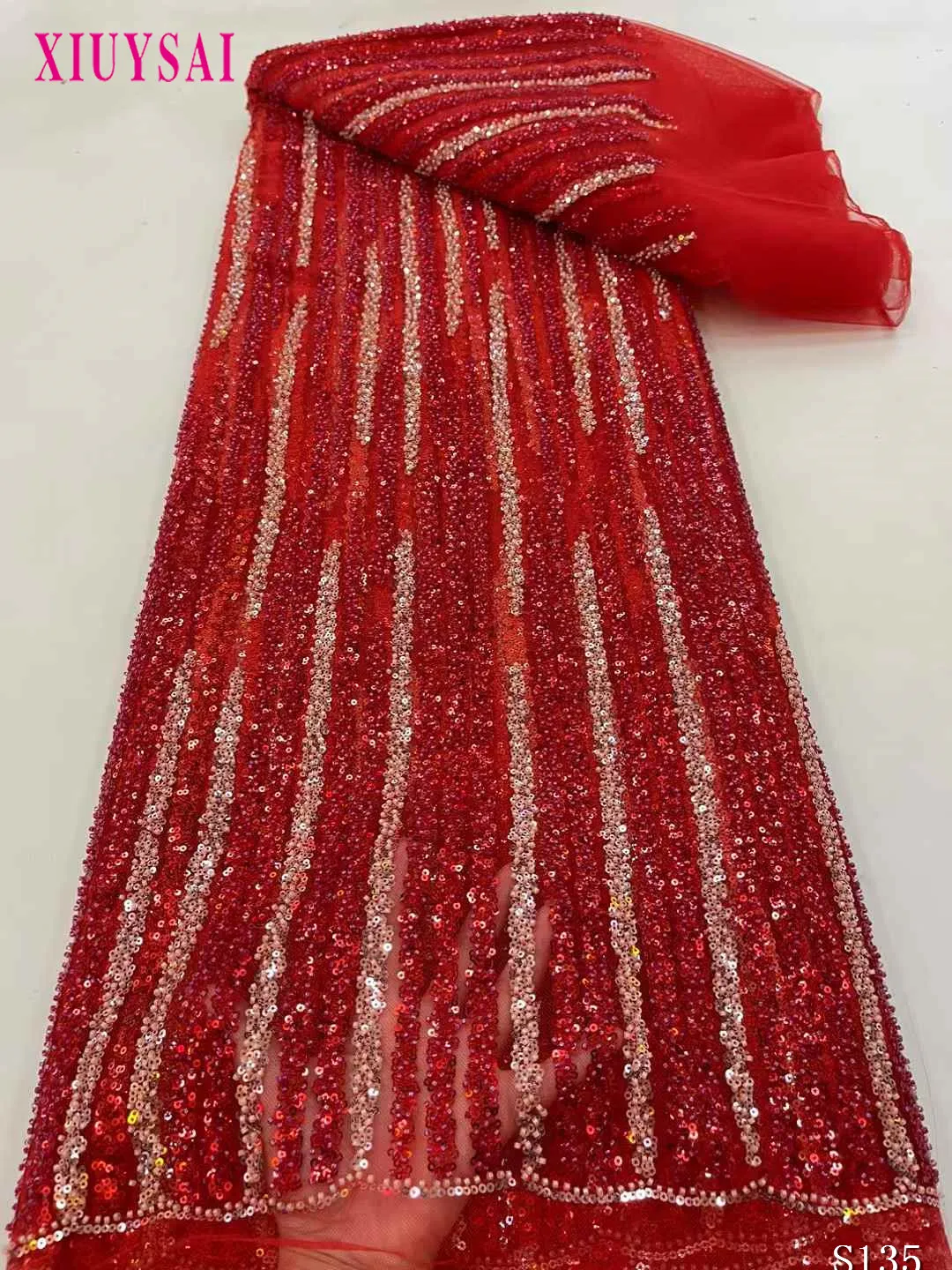 African Lace Fabric 2025 Sequins Beaded Embroidery Groom Nigerian Bridal High Quality French Tulle Lace Fabric For Wedding
African Lace Fabric 2025 Sequins Beaded Embroidery Groom Nigerian Bridal High Quality French Tulle Lace Fabric For Wedding