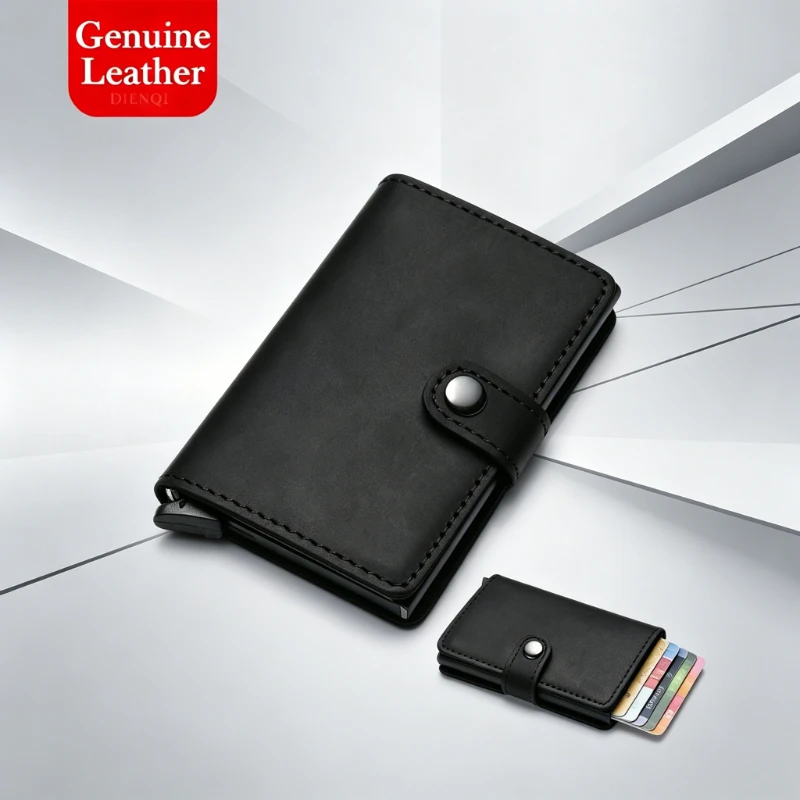 Genuine Leather RFID Blocking Wallet Vintage Leather Pop-Up Credit Card Holder with Snap Closure Anti-Scan Slim Wallet for Men
Genuine Leather RFID Blocking Wallet Vintage Leather Pop-Up Credit Card Holder with Snap Closure Anti-Scan Slim Wallet for Men