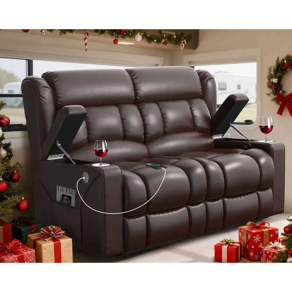 RV Reclining Loveseat with USB Ports, Storage, Cup Holders, and 150° Adjustable Recliners for Travel Trailers and Home Theaters
RV Reclining Loveseat with USB Ports, Storage, Cup Holders, and 150° Adjustable Recliners for Travel Trailers and Home Theaters
