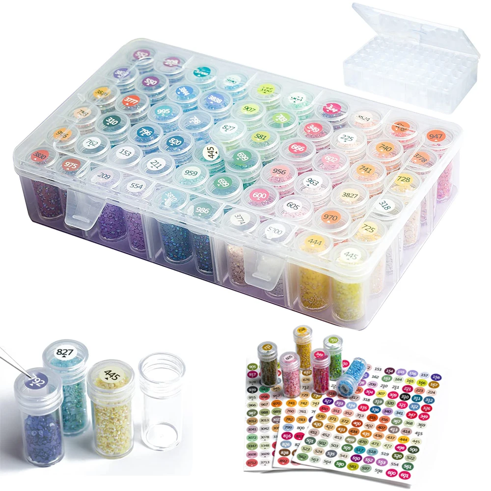 60 Grids DIY Diamond Painting Storage Containers Rhinestones Bead Organizer Box Portable Case Craft Jewelry Storage Accessories
60 Grids DIY Diamond Painting Storage Containers Rhinestones Bead Organizer Box Portable Case Craft Jewelry Storage Accessories