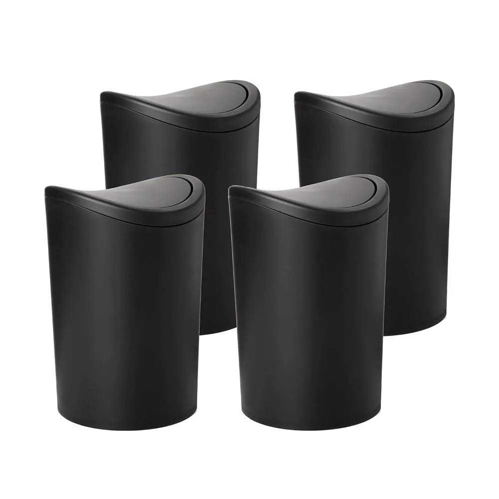 Small Bathroom Trash Cans with Lid Modern Matte Black Mini Waste Bin with Swing Lid Plastic Garbage Can
Small Bathroom Trash Cans with Lid Modern Matte Black Mini Waste Bin with Swing Lid Plastic Garbage Can