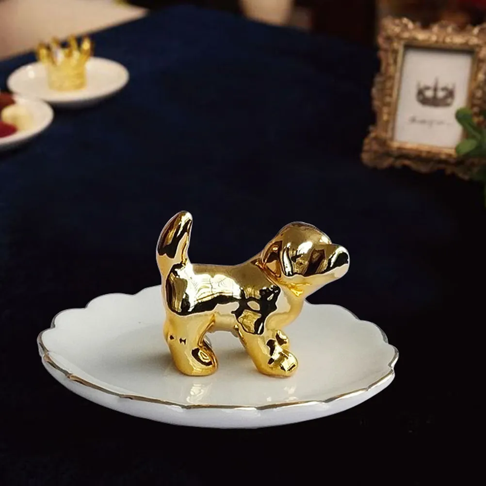 2Pcs Ceramic Dog Shape Jewelry Dish Golden Tone Premium Craftsmanship Ring Earring Bracelet Necklace Holder Home Decor Display
2Pcs Ceramic Dog Shape Jewelry Dish Golden Tone Premium Craftsmanship Ring Earring Bracelet Necklace Holder Home Decor Display