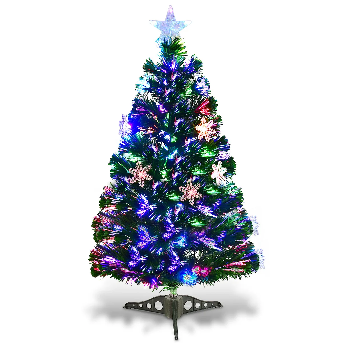 3FT Pre-Lit Fiber Optic Artificial Christmas Tree w/Multicolor Lights Snowflakes
3FT Pre-Lit Fiber Optic Artificial Christmas Tree w/Multicolor Lights Snowflakes