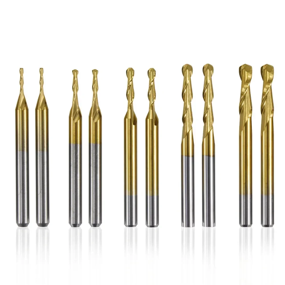10pcs tin coated ball nose router bit 1/8 3.175 '(mm) shank carbide milling cutter cnc spiral wood engraving
10pcs tin coated ball nose router bit 1/8 3.175 '(mm) shank carbide milling cutter cnc spiral wood engraving