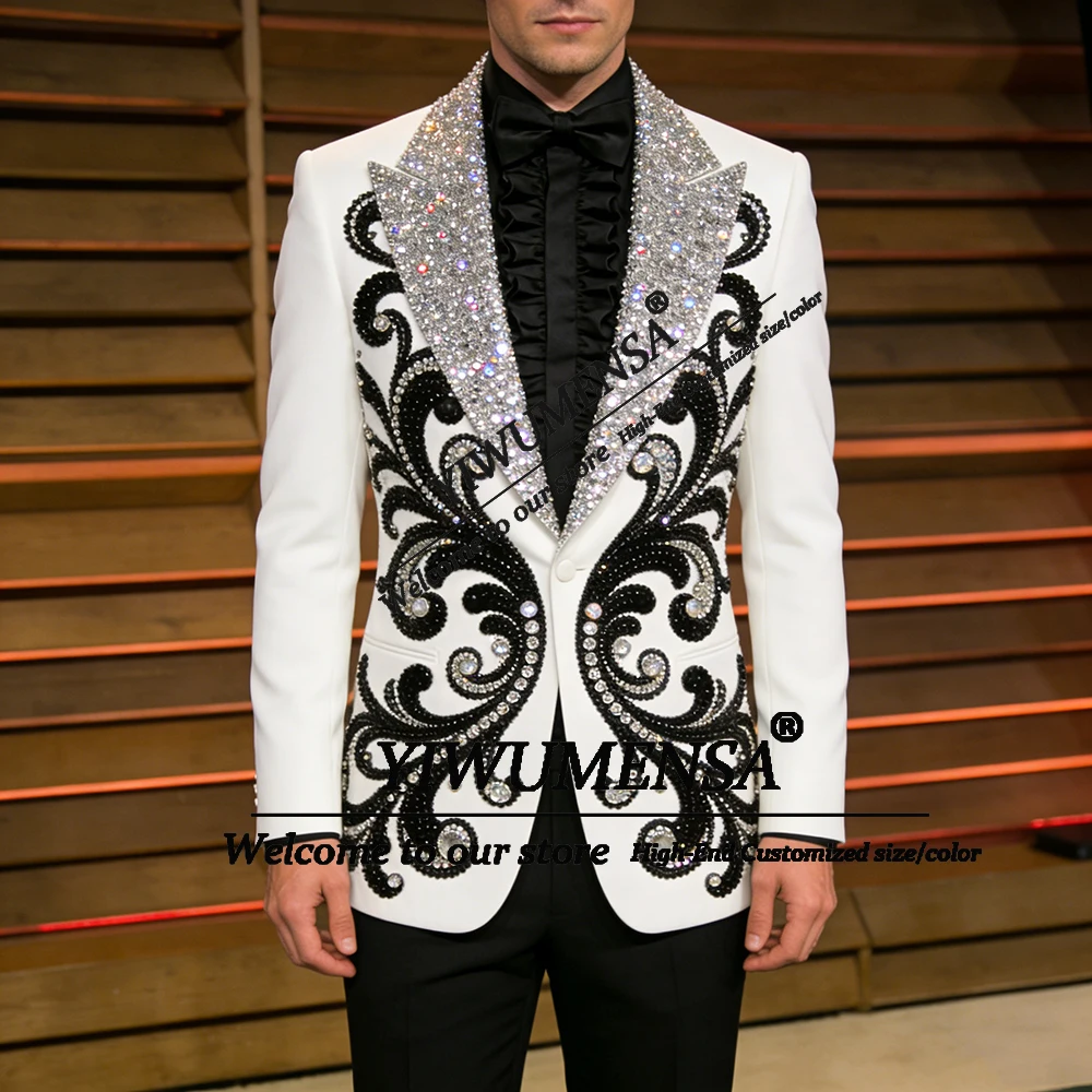 Exquisite Suits Men 2 Piece Sets Sparkly Sequin Beaded Cyrstals Blazer Trousers 2 Piece Sets Formal Wear Groom Wedding Tuxedos
Exquisite Suits Men 2 Piece Sets Sparkly Sequin Beaded Cyrstals Blazer Trousers 2 Piece Sets Formal Wear Groom Wedding Tuxedos