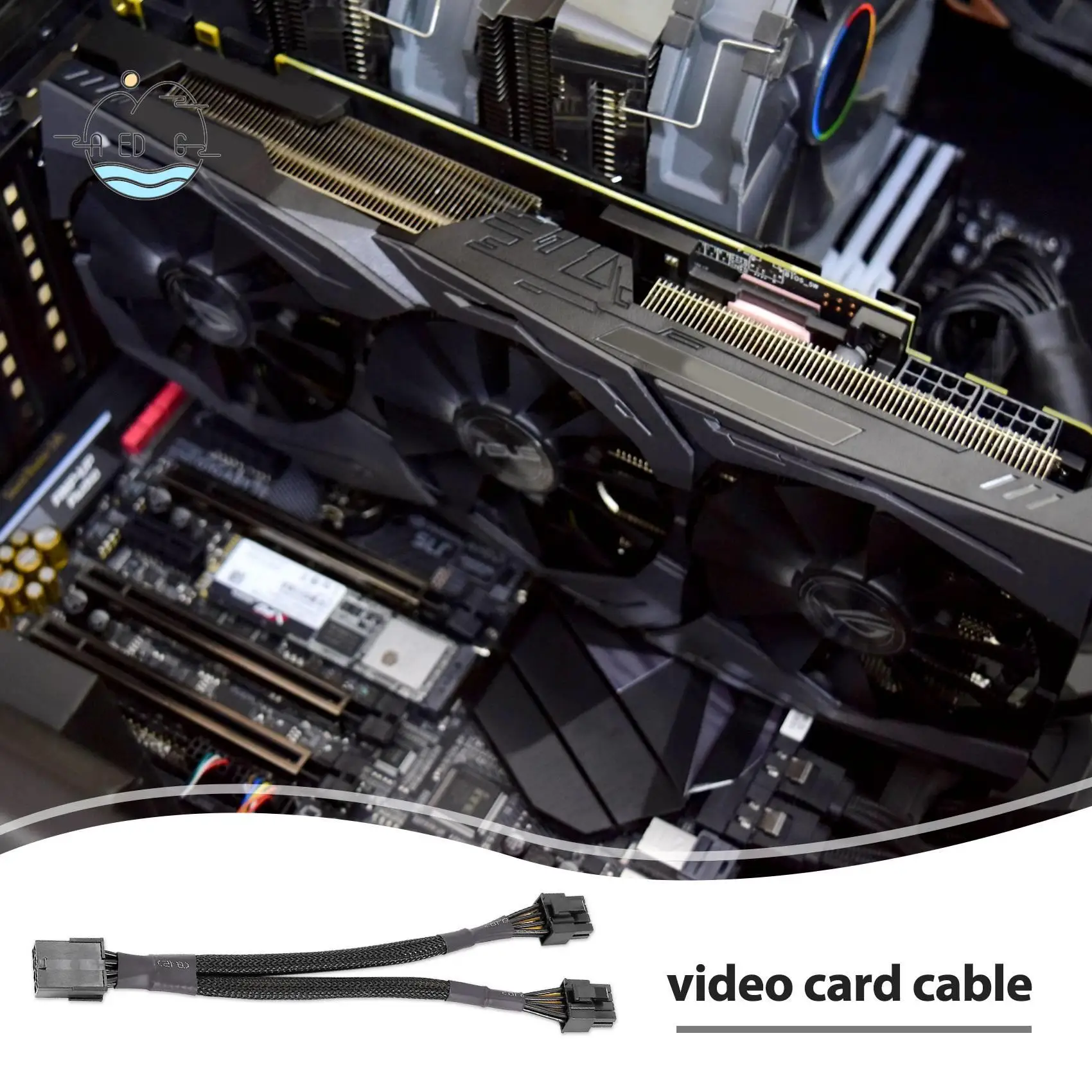 AED6-GPU Pcie 8-контактный разъем «мама» на двойной 2X 8-контактный (6 + 2) «папа» адаптер питания PCI Express Плетеный удлинительный кабель Y-образного разветвителя, 20 см 
AED6-GPU Pcie 8-контактный разъем «мама» на двойной 2X 8-контактный (6 + 2) «папа» адаптер питания PCI Express Плетеный удлинительный кабель Y-образного разветвителя, 20 см