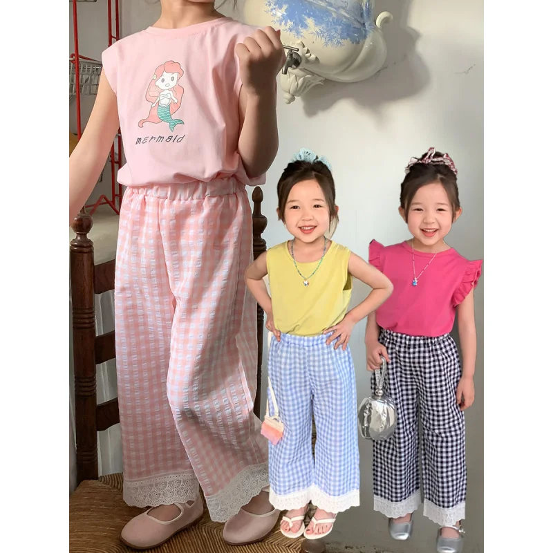 Children's Plaid Print Loose Summer Straight Long Thin Cotton Pants Girl Casual Shorts Spring Summer Girls Loose Trousers
Children's Plaid Print Loose Summer Straight Long Thin Cotton Pants Girl Casual Shorts Spring Summer Girls Loose Trousers